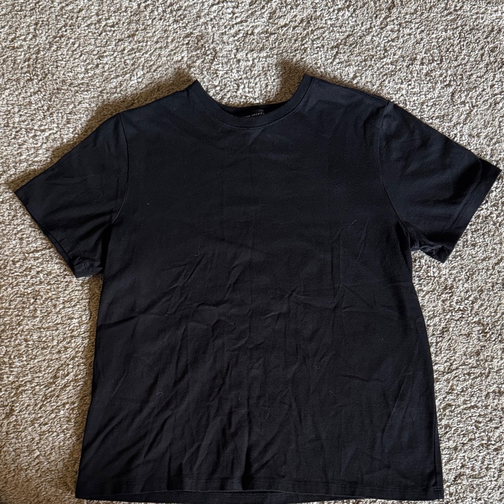 Good American Black Short Sleeve Crewneck Tee